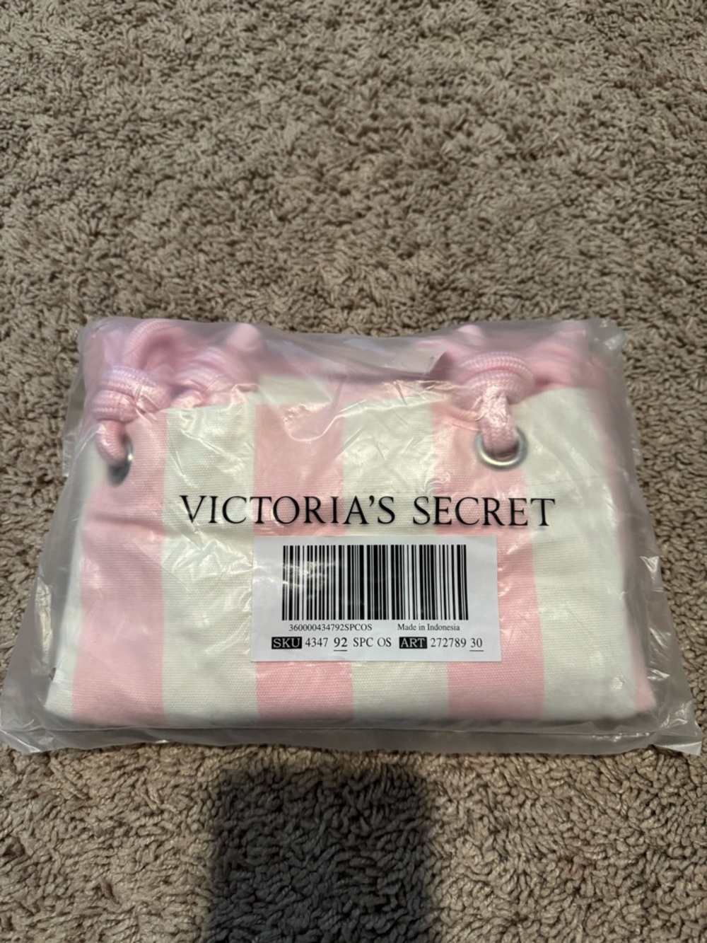 Victoria's Secret Heritage Stripe Rope Handle Tote Bag - Picture 5 of 10